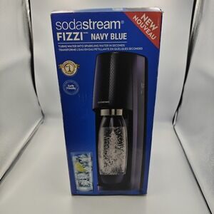 NEW UNUSED SodaStream Fizzi - Navy Blue Sparkling CO2 Water Maker Starter Kit